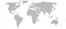 Lage von Japan und Schweiz