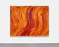 Jason Martin, Untitled (Old Holland gold lake / Permanent yellow light / Scarlet lake extra), 2020, Oil on aluminium, 200 (h) x 256 x 15 cm / 78¾ (h) x 100¾ x 6 in