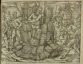 Hieronymus von Prag auf dem Scheiterhaufen, John Foxe’s Book of Martyrs (1563)
