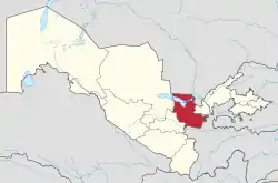 Lage der Provinz Jizzax in Usbekistan