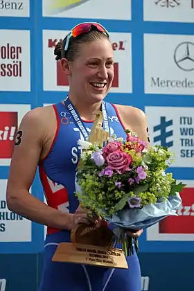 Jodie Stimpson beim World-Series-Triathlon in Kitzbühel, 2013