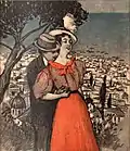 Zeichnung zum Text „Nina Riviera oder Der Mann mit dem schweren Herzen“  im  Simplicissimus 1896