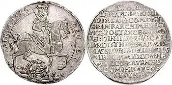 Kurfürst Johann Georg II., Vikariatstaler 1658