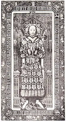 Messinggrabplatte des Bürgermeisters Johann Lüneburg († 1461)