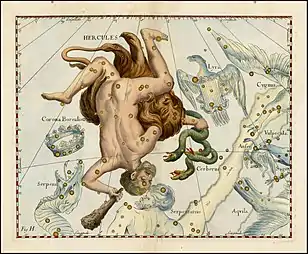 Darstellung in Uranographia von Johannes Hevelius