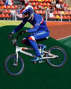 Joris Daudet beim olympischen BMX-Rennen 2016