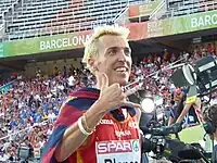 Dopingsünder José Luis Blanco nach dem Gewinn der Bronzemedaille, die ihm später aberkannt wurde