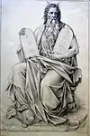 „Moses“, Grafik im Ballhausmuseum Imst