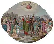 Kreuzigung des heiligen Andreas, Deckengemälde von Josef Gold, 1896
