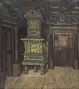 Fürstenzimmer mit Kachelofen im Weyerhof