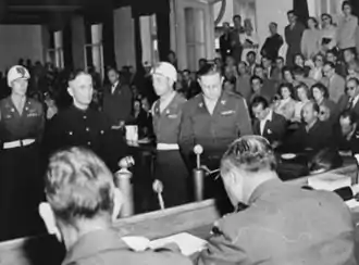 Josias zu Waldeck und Pyrmont bei der Urteilsverkündung am 14.&nbsp;August 1947