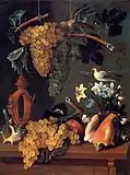 Stillleben mit Weintrauben, Blumen und Muscheln, sign. „J. Despinosa“, Öl auf Leinwand, 83 × 62 cm, Louvre, Paris