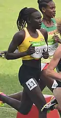 Juliet Chekwel (gelbes Trikot) – Rang&nbsp;sechzehn