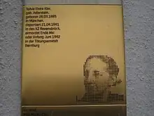 Erinnerungszeichen für Sylvia Elvira Klar