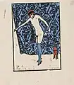 Akt vor blauem Vorhang (vor 1933) (Sammlung Felix Häberle)
