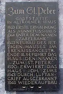 Historientafel an der Hauswand