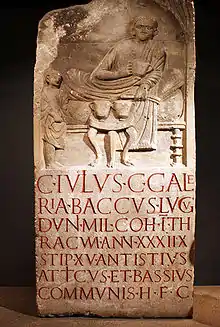 Grabstein des Caius Iulius Baccus