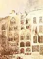 Alter Markt 46–48: Jan von-Werth-Apotheke von Thomas Brittain Vacher (Aquarell um 1838)