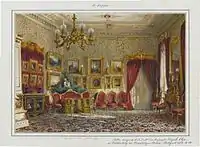 Roter Salon der Kronprinzessin Olga, 1860.