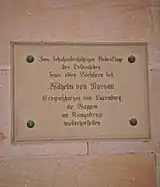 Gedenktafel an die Wappenerneue­rung durch den Großherzog von Luxemburg, 1898