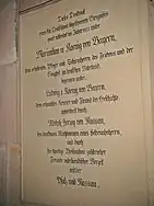 Gedenktafel an die Erbauung der Kapelle