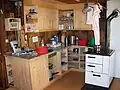 Küche und Ofen in der Ela-Hütte