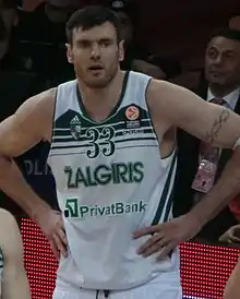 Lavrinovič im Trikot von Žalgiris Januar 2014