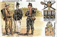 III.&nbsp;Seebataillon, Uniformen und Schulterklappen der Mannschaften.