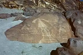 Buddhistische Felszeichnungen bei Chilas in Pakistan
