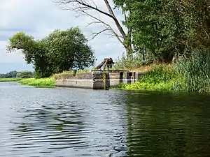 Kahnschleuse Molkenberg 2020 nach Abbau des Wehres und der Schleusentore