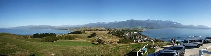 Panorama mit Blick auf Seaward Kaikoura Range