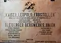 Erinnerungstafel am Kaiser Leopold-Erbstollen