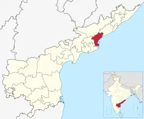 Positionskarte des Distrikts Kakinada