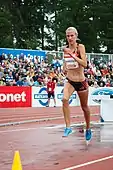 Camilla Richardsson – hier führend in einem Rennen von 2018 – ausgeschieden als Zwölfte in 10:07,04&nbsp;min