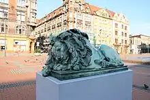 Schlafender Löwe, Beuthen O.S. Marktplatz