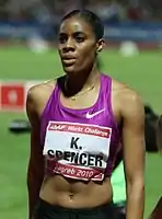 Kaliese Spencer – disqualifiziert wegen der Nichtüberquerung einer&nbsp;Hürde
