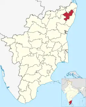 Positionskarte des Distrikts Kanchipuram