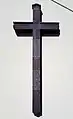Holzkreuz des Heinrich Adolph aus 1825, ehemals an der Rückseite des Kirchenschiffs