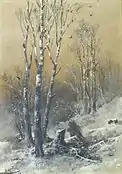 Sammeln von Brennholz im Winter (1888)