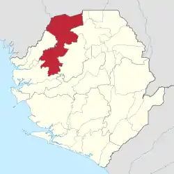 Karte Karene (Distrikt) in Sierra Leone