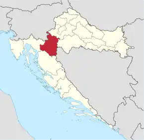 Lage der Gespanschaft hervorgehoben