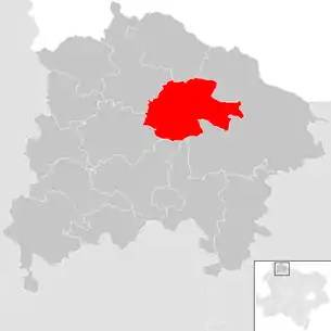 Lage der Gemeinde Karlstein an der Thaya im Bezirk Waidhofen an der Thaya (anklickbare Karte)