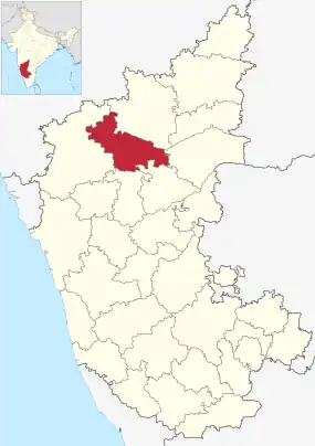 Positionskarte des Distrikts Bagalkot