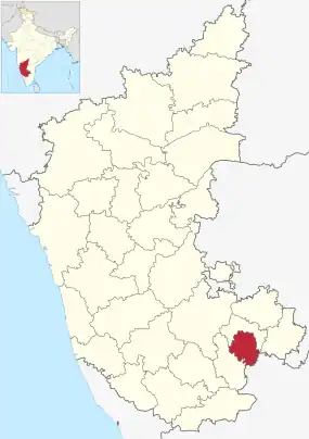 Positionskarte des Distrikts Bengaluru Urban