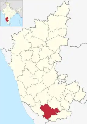 Positionskarte des Distrikts Mysuru