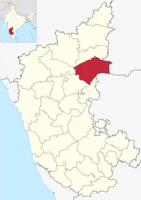 Positionskarte des Distrikts Raichur