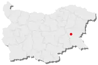 Karte von Bulgarien, Position von Karnobat hervorgehoben