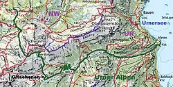 Karte des Wanderweges
