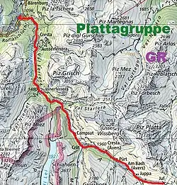 Karte des Wanderweges