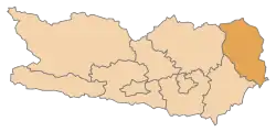 Lage des Bezirkes Wolfsberg innerhalb Kärntens